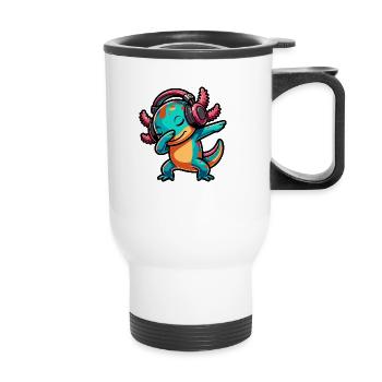 Dabbing Axolotl - Thermobecher mit Tragegriff - Weiß - Vorne