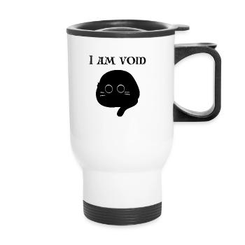 I am VOID black cat t-shirt - Thermal mug with handle - white - Front
