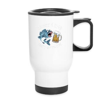 Catfish & Beer That's Why I'm Here - Thermobecher mit Tragegriff - Weiß - Vorne