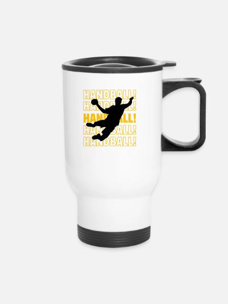 Handball Handball Handball - Thermobecher mit Tragegriff - Weiß