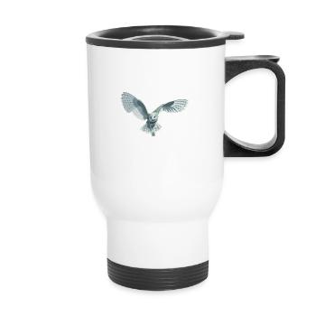 barn owl - Thermal mug with handle - white - Front