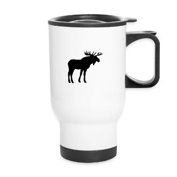 Les orignaux sont de beaux animaux - Tasse isotherme avec poignée - blanc - Devant