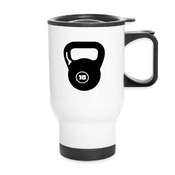 poids haltere cross musculation - Tasse isotherme avec poignée - blanc - Devant