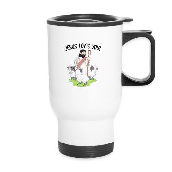 Jesus loves you! - Thermal mug with handle - white - Front