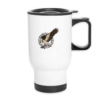 Fischadler Vogel Fischadler Raubvogel Adler Falken Geschenk - Thermobecher mit Tragegriff - Weiß - Vorne