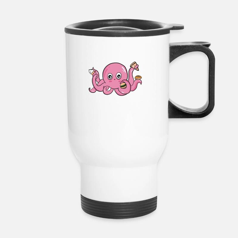 Octopus eis tintenfisch multitasking fast food - Thermobecher mit Tragegriff - Weiß