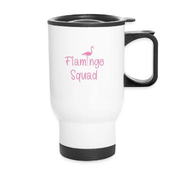Flamingo Squad - Tasse isotherme avec poignée - blanc - Devant