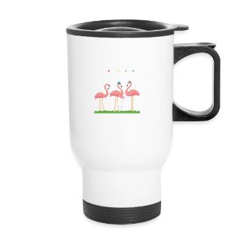 Funny Golf Friends Graphic Flamingo Golf - Tasse isotherme avec poignée - blanc - Devant