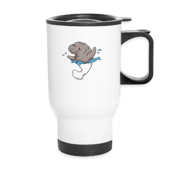 Manatee sea animal gift - Thermal mug with handle - white - Front
