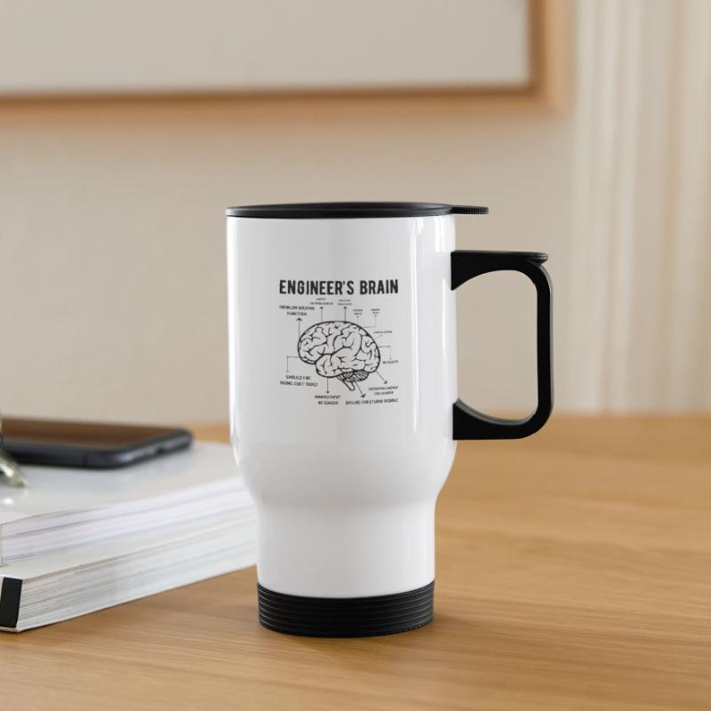 Engineer Brain Mechanical Engineering Electrical Engineering Math Thermal mug with handle