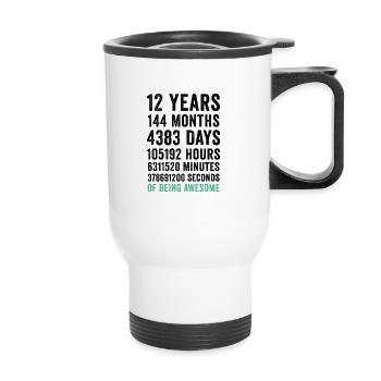 Birthday 12 Years Of Being Awesome - Thermal mug with handle - white - Front