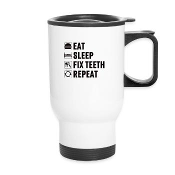 Dental assistant Dentist Tooth - Thermal mug with handle - white - Front