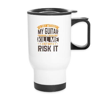 Gitarre Musik Gitarisst Gitarren Spruch - Thermobecher mit Tragegriff - Weiß - Vorne