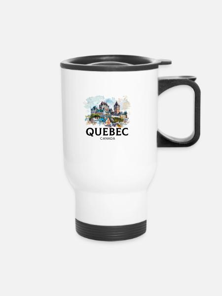 Quebec Canada Montreal, quebec flag - Thermobecher mit Tragegriff - Weiß