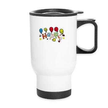 HAPPY BALLONS - Thermobecher mit Tragegriff - Weiß - Vorne