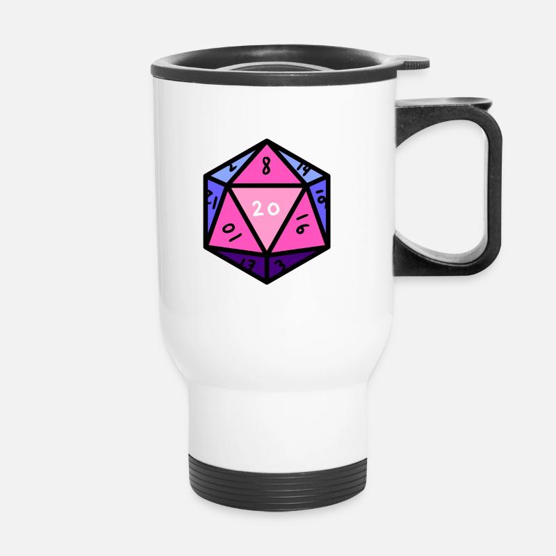 Omnisexual D20 Cubes Omnisexual Pride - Thermal mug with handle - white