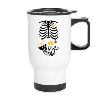 Maternity Skeleton Witch Hat - Thermal mug with handle - white - Front