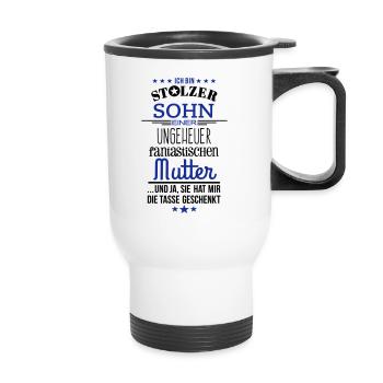 Ungeheuer fantastische Mutter - Sohn / Tasse - Thermobecher mit Tragegriff - Weiß - Vorne