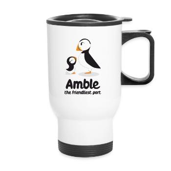 Amble Puffins - Thermal mug with handle - white - Front