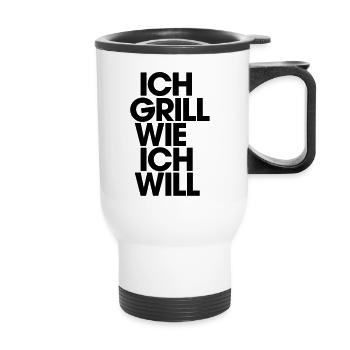 I grill as I want! - Thermal mug with handle - white - Front