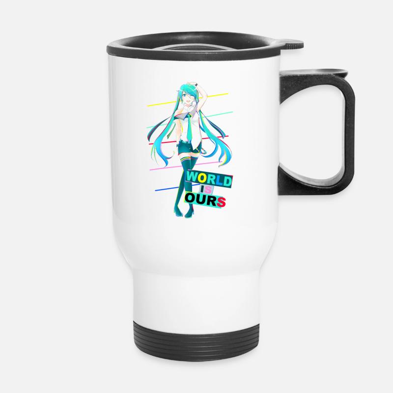 Miku World Is Ours - Thermal mug with handle - white