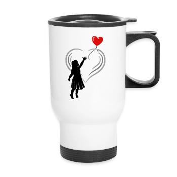 Laisse tomber. Releasing. Idée cadeau anniversaire - Tasse isotherme avec poignée - blanc - Devant