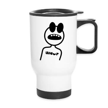 WHY - stick figure - Thermal mug with handle - white - Front