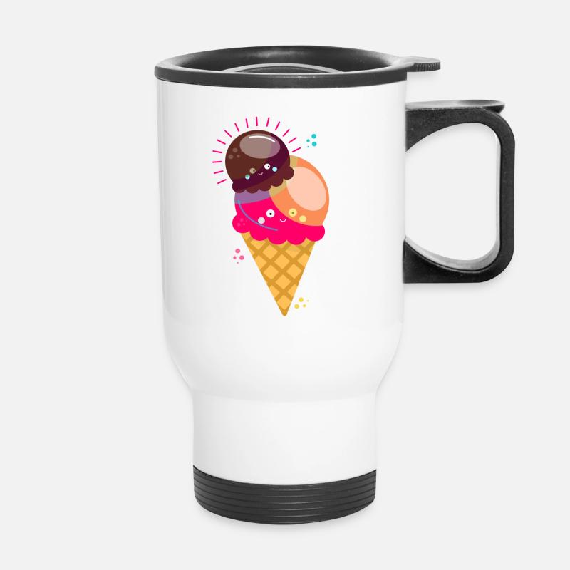 Cornet de glace cornet de glace doux - Tasse isotherme avec poignée - blanc