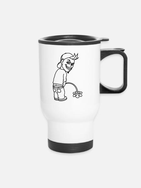Pee Boy 2c - Thermal mug with handle - white