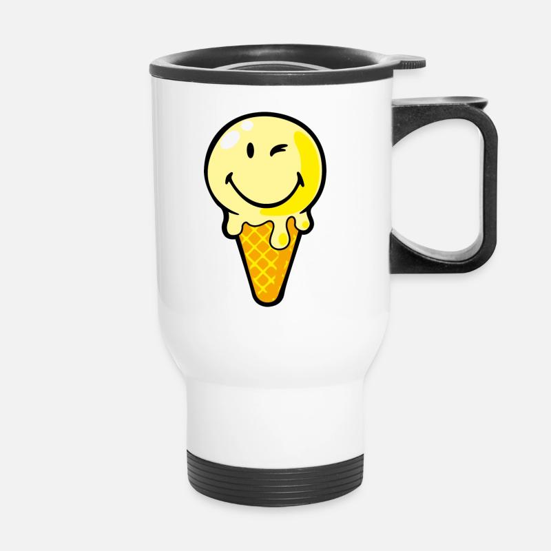 Smiley Ice Cream - Thermobecher mit Tragegriff - Weiß