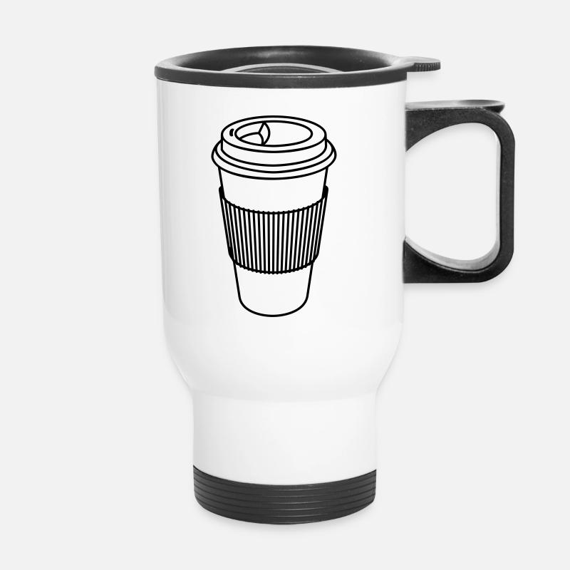 Coffee to Go (1c) - Thermobecher mit Tragegriff - Weiß