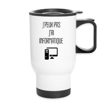 Computer / Informatiker / Aussenseiter / Ingenieur - Thermobecher mit Tragegriff - Weiß - Vorne