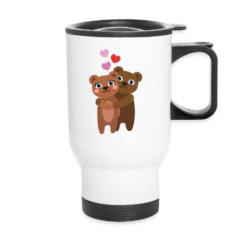 Bear Couple - Thermal mug with handle - white - Front