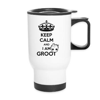 Keep Calm and I am Groot - Thermobecher mit Tragegriff - Weiß - Vorne