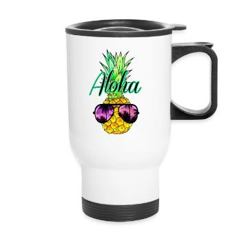 Ananas Aloha - Thermobecher mit Tragegriff - Weiß - Vorne