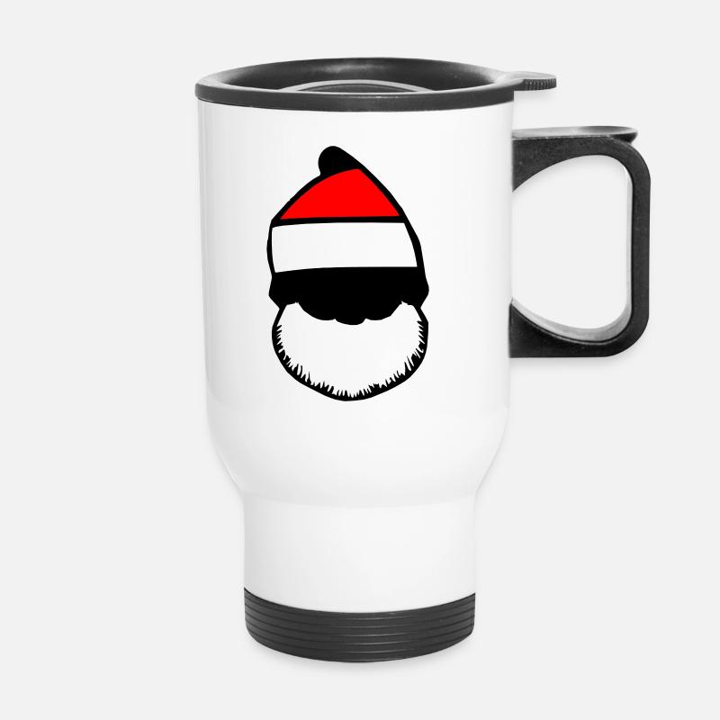 Weihnachtsmütze Weihnachtsmann Weihnachten Vektor - Thermobecher mit Tragegriff - Weiß