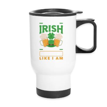 Boire comme un trèfle irlandais de la Saint-Patrick - Tasse isotherme avec poignée - blanc - Devant