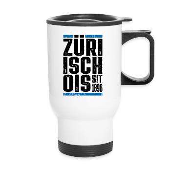 Züri isch öis - Thermobecher mit Tragegriff - Weiß - Vorne
