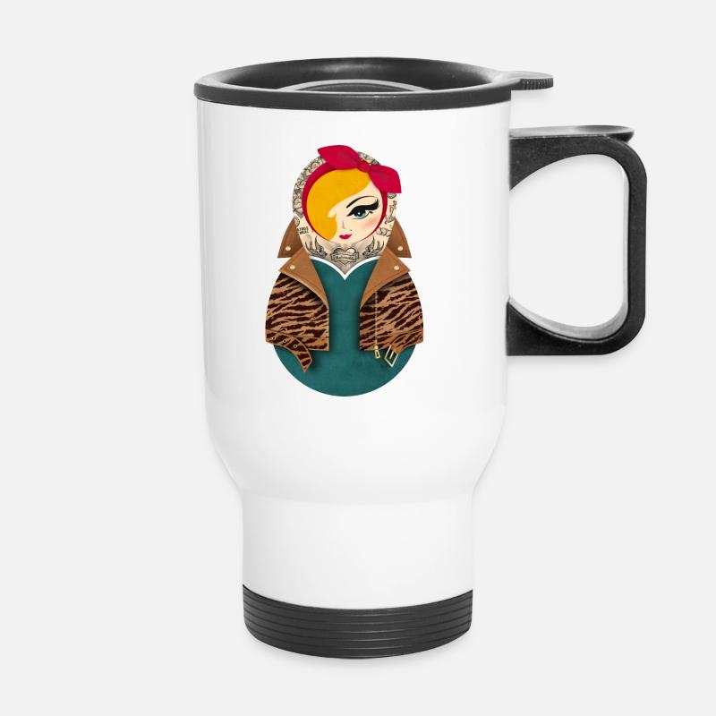 Matryoshka Yayne - Thermal mug with handle - white