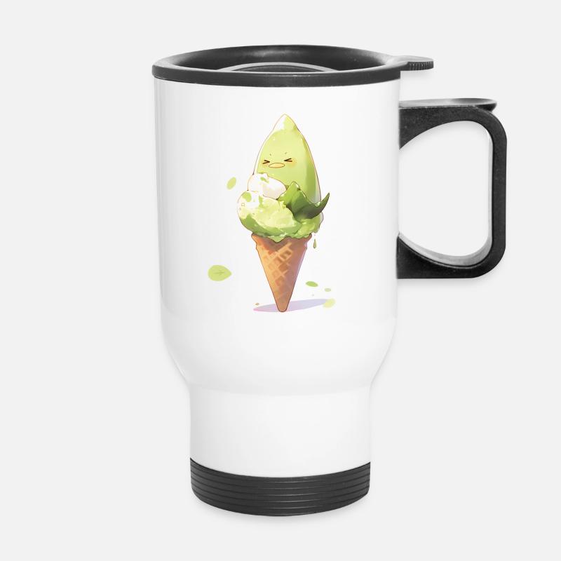Avocado ice cream - Thermal mug with handle - white