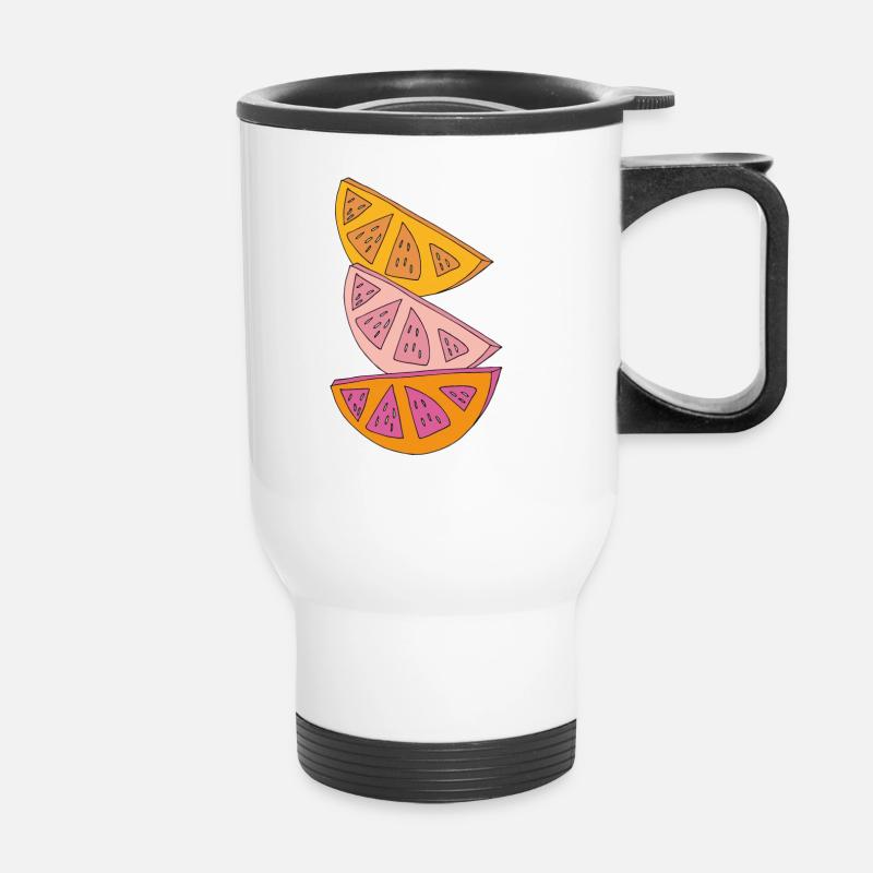 Orange wedges - Thermal mug with handle - white