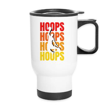 Hoops Basketball Apparel - Basketball Coaching - Thermal mug with handle - white - Front