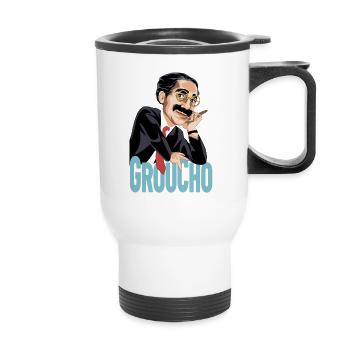 GROUCHO Der große Komiker des zwanzigsten Jahrhunderts - Thermobecher mit Tragegriff - Weiß - Vorne
