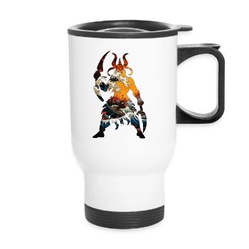Elemental Viking: Fusion of Fire, Water, & Nature - Thermal mug with handle - white - Front
