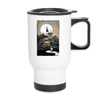 Halloween Haunted Mansion - Thermal mug with handle - white - Front