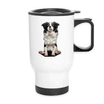 Border Collie - Tasse isotherme avec poignée - blanc - Devant