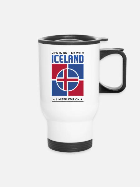Island - Thermobecher mit Tragegriff - Weiß