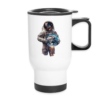 Astronaut with Earth - Thermal mug with handle - white - Front