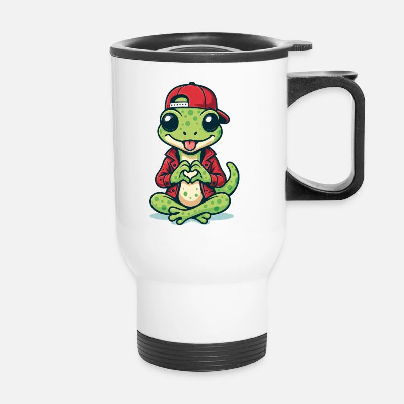Love Gecko Style - Thermobecher mit Tragegriff - Weiß