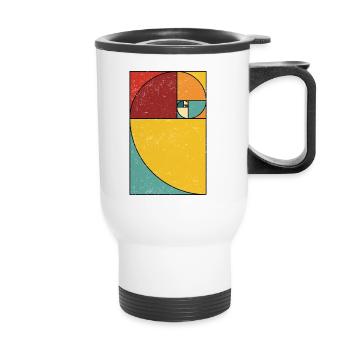 Fibonacci Spiral Geometry Art - Thermobecher mit Tragegriff - Weiß - Vorne